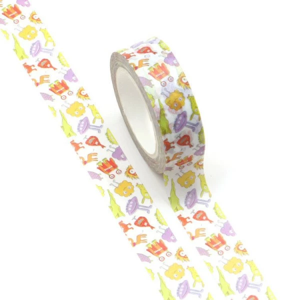 THE LOVELY FACTORY Masking Tape Monstres Colorés - 15mm X 10m - W520 2 THE LOVELY FACTORY Masking Tape Monstres Colorés - 15mm X 10m - W520 – Image 2