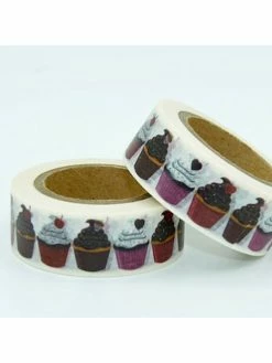 THE LOVELY FACTORY Masking Tape Muffins Cupcakes 15mm X 10m