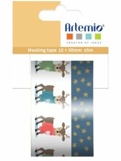 Artemio Masking Tape Noël - Beary Christmas - Rennes - 1,5 Cm X 5 M - 2 Pcs