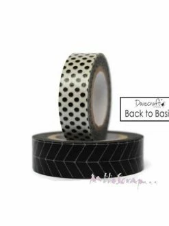 Masking Tape - Noir Et Blanc - Dovecraft - 2 Rouleaux