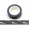 THE LOVELY FACTORY Masking Tape Noir Squelette Blanc - 15mm X 10m - W521