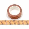 THE LOVELY FACTORY Masking Tape Orange Araignées Noires - 15mm X 10m - W519
