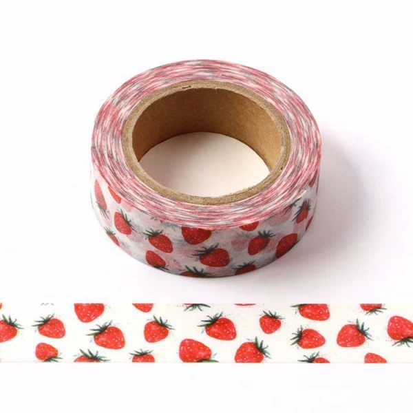 THE LOVELY FACTORY Masking Tape Petites Fraises Rouges - 15mmx 10m - W508 1 THE LOVELY FACTORY Masking Tape Petites Fraises Rouges - 15mmx 10m - W508