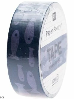 Rico Design Masking Tape Poissons - Bleu Foncé - 1,5 Cm X 10 M