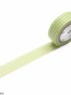 MT Masking Tape Masking Tape Quadrillé Jaune Vert - 15 Mm X 10 M
