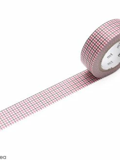 MT Masking Tape Masking Tape Quadrillé Rouge Noir - 15 Mm X 10 M