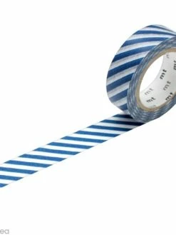 MT Masking Tape Masking Tape - Rayures Bleu Marine - 15 Mm X 10 M