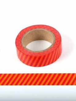 THE LOVELY FACTORY Masking Tape Rayures Orange Et Rouge