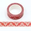 THE LOVELY FACTORY Masking Tape Rouge Motif Blanc - 15mm X 10m - W523
