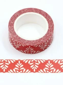 THE LOVELY FACTORY Masking Tape Rouge Motif Blanc - 15mm X 10m - W523