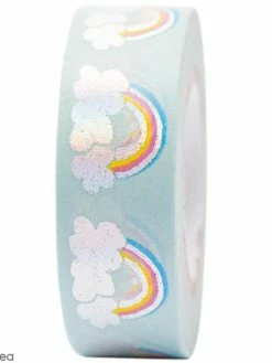 Rico Design Masking Tape Semi Transparent - Arc-en-ciel - Magical Summer - 1,5 Cm X 10 M