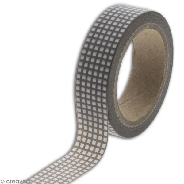 Draeger By Toga Masking Tape Toga - Color Factory Naissance - Vichy Taupe - 10 Mètres 3 Draeger By Toga Masking Tape Toga - Color Factory Naissance - Vichy Taupe - 10 Mètres – Image 3