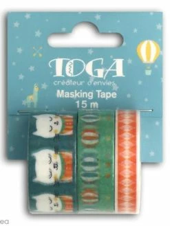Draeger By Toga Masking Tape Toga Léonard Et Joséphine - Petit Chat Bleu - 3 Rouleaux
