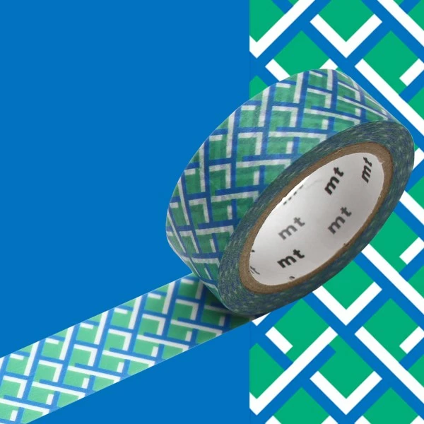 MT Masking Tape Masking Tape - Tressage Bleu / Vert - 15 Mm X 7 M 2 MT Masking Tape Masking Tape - Tressage Bleu / Vert - 15 Mm X 7 M – Image 2