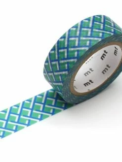 MT Masking Tape Masking Tape - Tressage Bleu / Vert - 15 Mm X 7 M