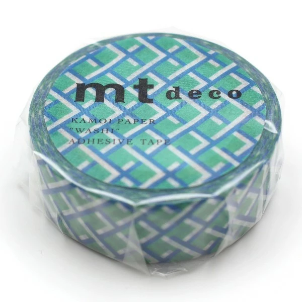 MT Masking Tape Masking Tape - Tressage Bleu / Vert - 15 Mm X 7 M 3 MT Masking Tape Masking Tape - Tressage Bleu / Vert - 15 Mm X 7 M – Image 3