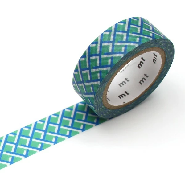 MT Masking Tape Masking Tape - Tressage Bleu / Vert - 15 Mm X 7 M 1 MT Masking Tape Masking Tape - Tressage Bleu / Vert - 15 Mm X 7 M