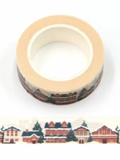 THE LOVELY FACTORY Masking Tape Village Montagnard Enneigé 15mm X 10m