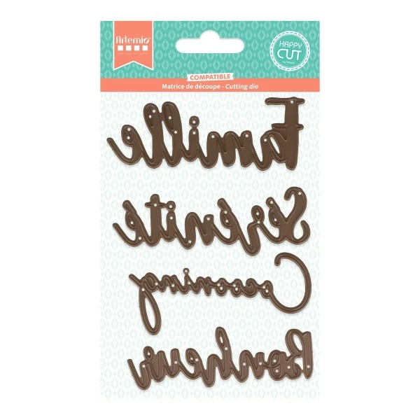 Matrice De Coupe Artemio - Mots - 9,2 Cm - 4 Pcs 1 Matrice De Coupe Artemio - Mots - 9,2 Cm - 4 Pcs