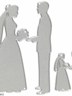 Creativ Company Matrice De Coupe Creotime - Mariés - 7,5 X 5 Cm Et 2,3 X 3,5 Cm Environ - 2 Pcs