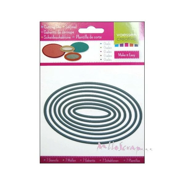 Matrice De Découpe Ovales - Vaessen Creative - 7 Pièces 1 Matrice De Découpe Ovales - Vaessen Creative - 7 Pièces