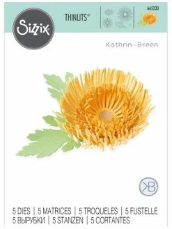 Matrice Sizzix Thinlits - Chrysanthème - 5 Pcs