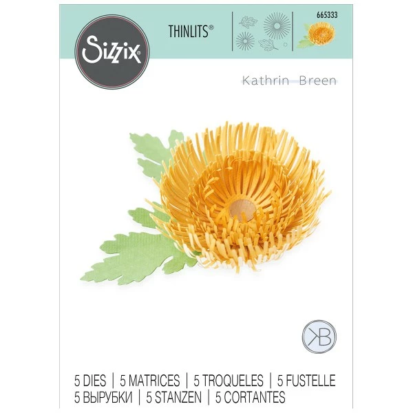 Matrice Sizzix Thinlits - Chrysanthème - 5 Pcs 1 Matrice Sizzix Thinlits - Chrysanthème - 5 Pcs