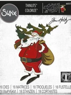 Matrice Sizzix Thinlits Colorize - Père Noël - 18 Pcs