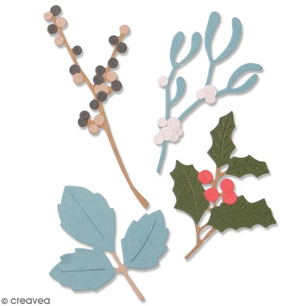 Matrice Sizzix Thinlits - Feuilles D'hiver - 5 Pcs 1 Matrice Sizzix Thinlits - Feuilles D'hiver - 5 Pcs