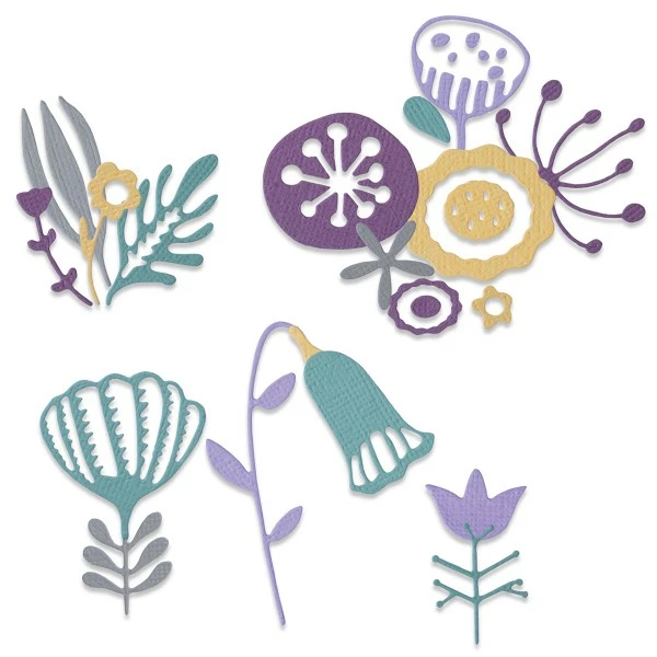 Matrice Sizzix Thinlits - Fleurs Folks - 22 Pcs 2 Matrice Sizzix Thinlits - Fleurs Folks - 22 Pcs – Image 2