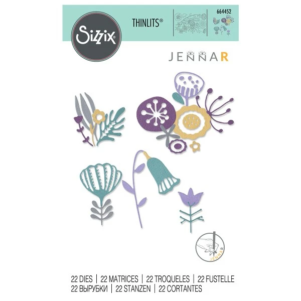 Matrice Sizzix Thinlits - Fleurs Folks - 22 Pcs 1 Matrice Sizzix Thinlits - Fleurs Folks - 22 Pcs