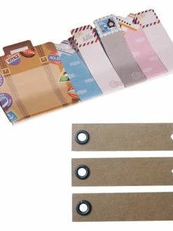 AUCUNE Memo-stickers Voyages + 20 étiquettes Kraft Fanion