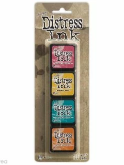 Ranger Mini Encreur Distress - Assortiment N°1 Primaire - 4 Pcs