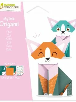 Avenue Mandarine Mini Kit Origami - Chat - 20 Feuilles
