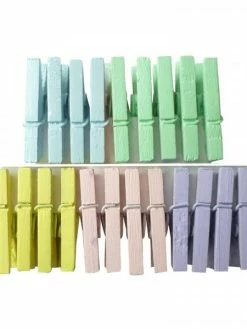 Ctop Mini Pinces à Linge - Bois - Couleurs Pastel - Décoration - 2,5 Cm De Longueur