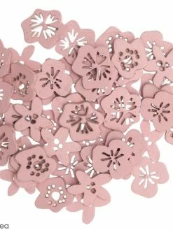 Rico Design Miniatures En Bois - Fleurs - Rose - 30 Pcs