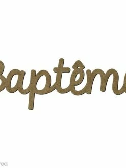 Creavea Mot Baptême En Bois - 9,3 X 2,5 Cm