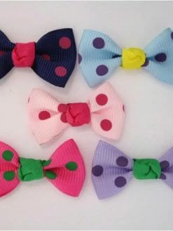 Tricot Créations Noeuds En Ruban Grosgrain à Pois Lot De 25 : Couleurs Mixte - 001805
