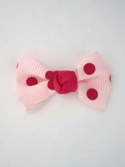 Tricot Créations Noeuds En Ruban Grosgrain à Pois Lot De 25 : Rose Clair - 001806