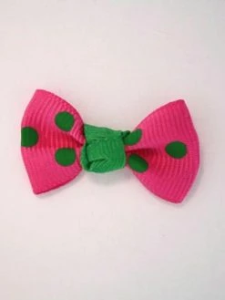 Tricot Créations Noeuds En Ruban Grosgrain à Pois Lot De 25 : Rose Vif - 001809