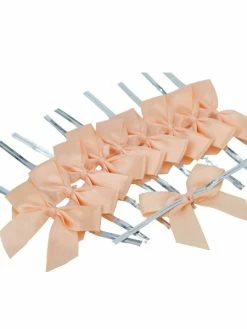 La Mercerie De Vally Noeuds En Satin 5cm, 10 Pièces Abricot