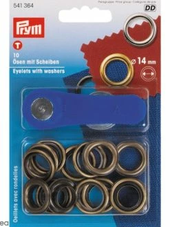Prym Oeillets Avec Rondelles Et Outil De Pose - Bronze Antique - 14 Mm - 10 Pcs