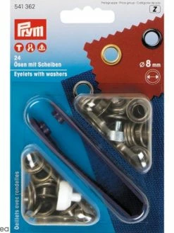 Prym Oeillets Avec Rondelles Et Outil De Pose - Bronze Antique - 8 Mm - 24 Pcs
