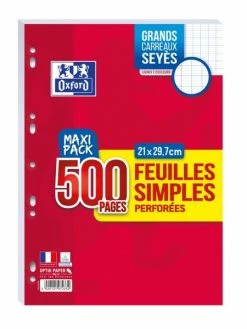 OXFORD - Feuillets Mobiles 21x29.7 - Séyès - Pack De 500 Pages