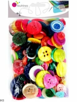 Sodertex Pack Boutons En Résine - Couleurs Assorties - 9 à 28 Mm - 200 G