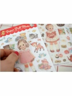 Paper Doll Mate Pack De 6 Feuilles Stickers Autolcollants Paper Doll -V-Zug shop pack de 6 feuilles stickers autolcollants paper doll p 4