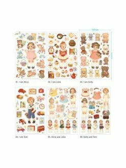 Paper Doll Mate Pack De 6 Feuilles Stickers Autolcollants Paper Doll -V-Zug shop pack de 6 feuilles stickers autolcollants paper doll p 5