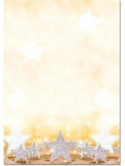 Sigel Papier à Motif De Noël "Glitter Stars", A4