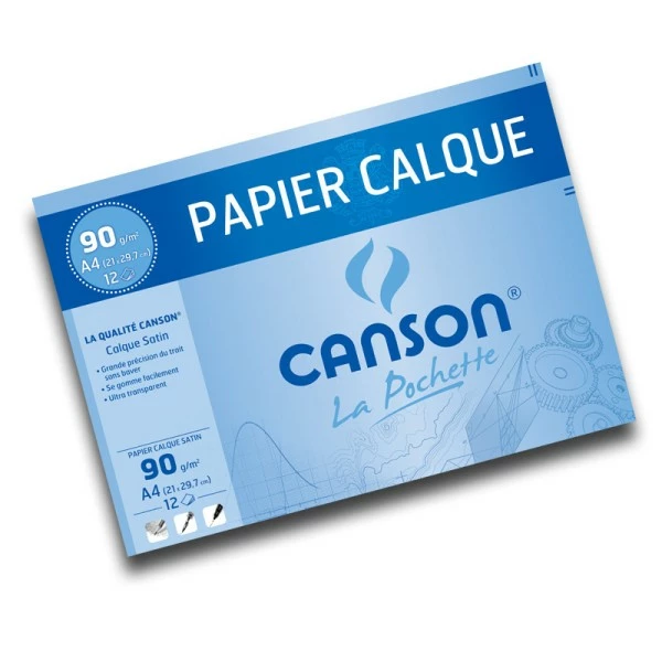 Papier Calque Satin - A4 - 90/95 G/m² - Canson 1 Papier Calque Satin - A4 - 90/95 G/m² - Canson