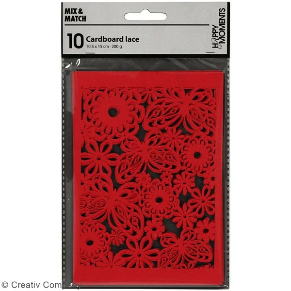 Creativ Company Papier Cartonné 200 G Avec Motif Dentelle - 10,5 X 15 Cm - Lots De 10 Feuilles 2 Creativ Company Papier Cartonné 200 G Avec Motif Dentelle - 10,5 X 15 Cm - Lots De 10 Feuilles – Image 2